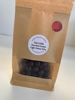 Chilli Chocolate covered coffee beans.