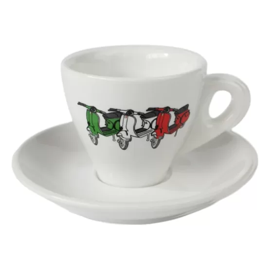 Oggi Brew 4 oz Stainless Steel Espresso Cup & Saucer